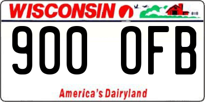 WI license plate 900OFB