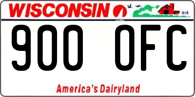 WI license plate 900OFC