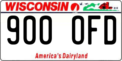 WI license plate 900OFD