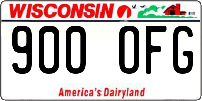 WI license plate 900OFG