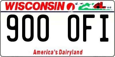 WI license plate 900OFI