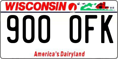 WI license plate 900OFK