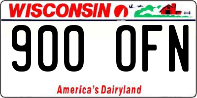 WI license plate 900OFN