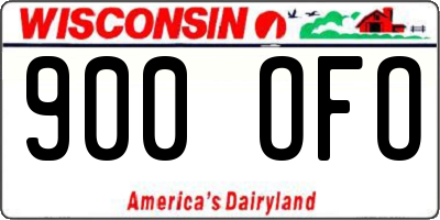 WI license plate 900OFO