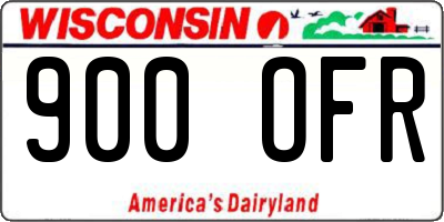 WI license plate 900OFR