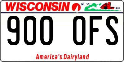 WI license plate 900OFS