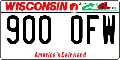 WI license plate 900OFW