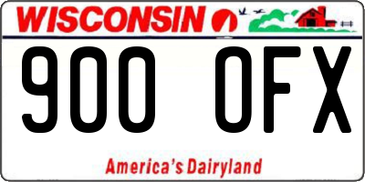 WI license plate 900OFX