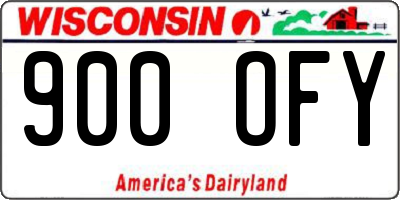 WI license plate 900OFY