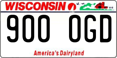 WI license plate 900OGD