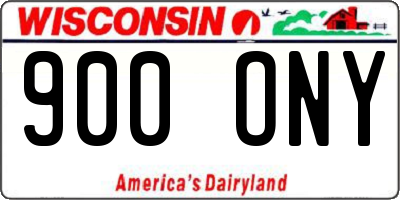 WI license plate 900ONY