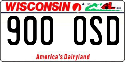 WI license plate 900OSD