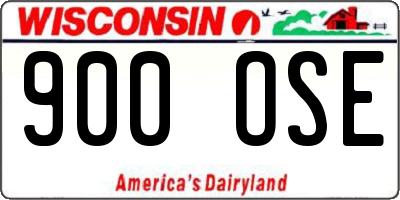WI license plate 900OSE