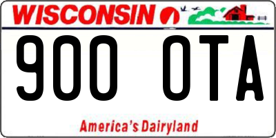 WI license plate 900OTA