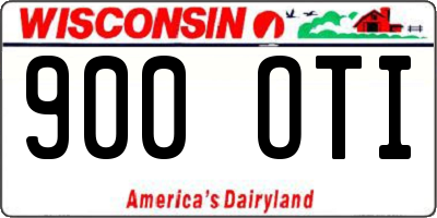WI license plate 900OTI