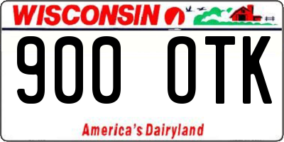 WI license plate 900OTK
