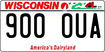 WI license plate 900OUA