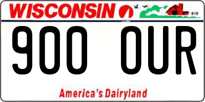 WI license plate 900OUR