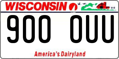 WI license plate 900OUU