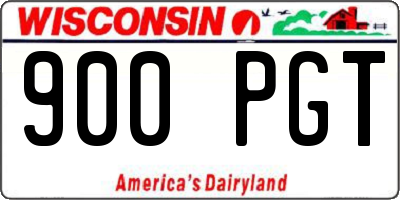 WI license plate 900PGT