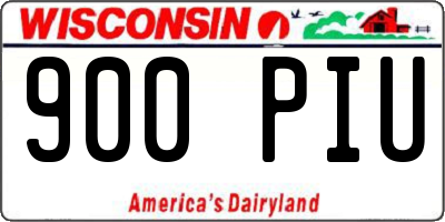 WI license plate 900PIU