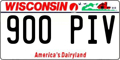 WI license plate 900PIV