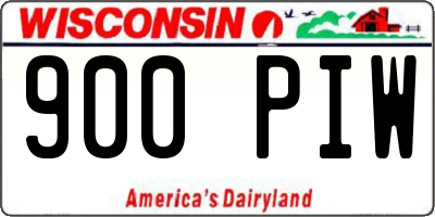 WI license plate 900PIW