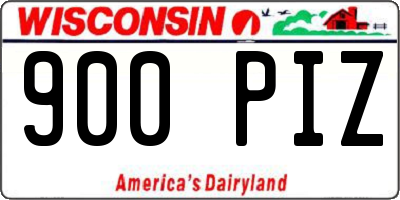 WI license plate 900PIZ