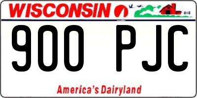 WI license plate 900PJC