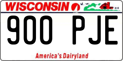 WI license plate 900PJE