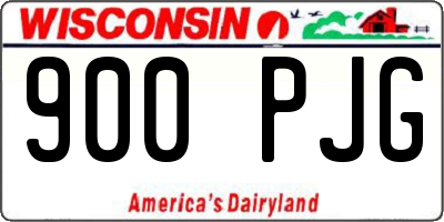 WI license plate 900PJG