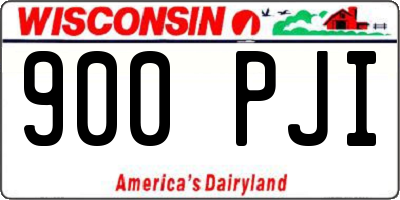 WI license plate 900PJI