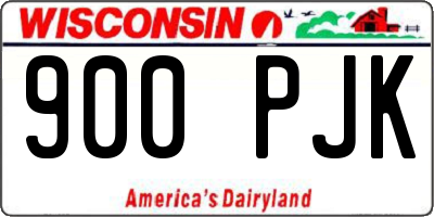 WI license plate 900PJK
