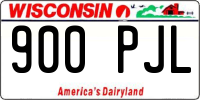WI license plate 900PJL