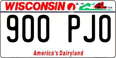 WI license plate 900PJO