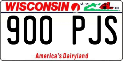 WI license plate 900PJS