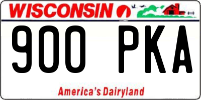WI license plate 900PKA