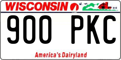 WI license plate 900PKC