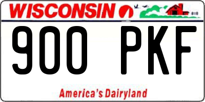 WI license plate 900PKF