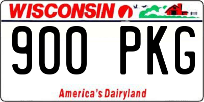 WI license plate 900PKG