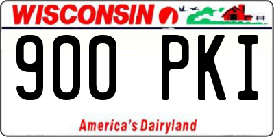 WI license plate 900PKI