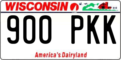 WI license plate 900PKK