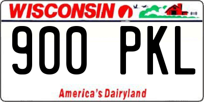 WI license plate 900PKL