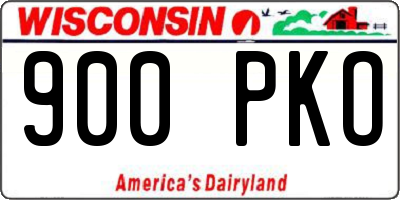 WI license plate 900PKO
