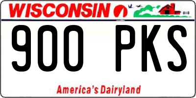 WI license plate 900PKS