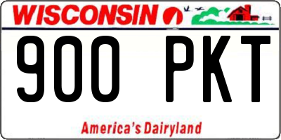 WI license plate 900PKT