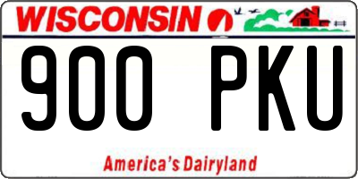 WI license plate 900PKU