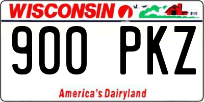 WI license plate 900PKZ