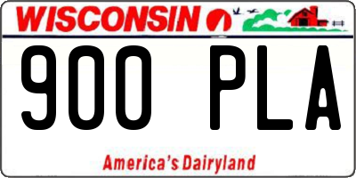 WI license plate 900PLA