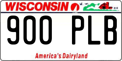 WI license plate 900PLB